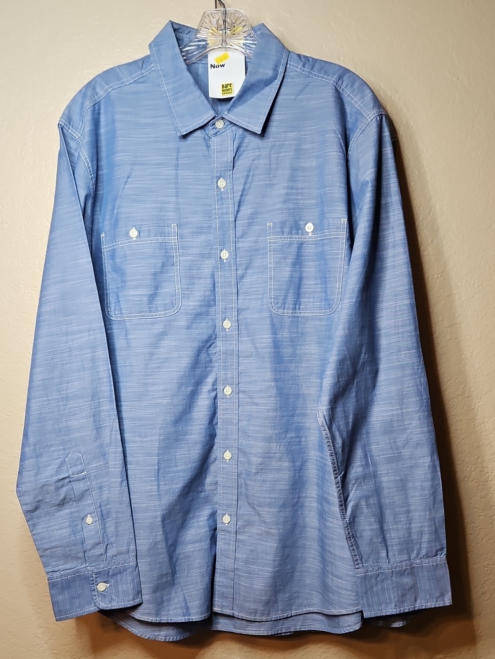 Port Authority Light Blue Long Sleeve Button-Up Shirt New WT (XL)